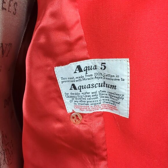 Vintage Aquascutum Red Trench Coat Small Double Breast - Picture 12 of 12
